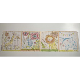 Girafa, ocell, lleó, elefant