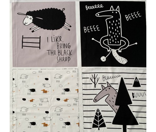 Ovejas y lobos haciendo media "The black sheep"