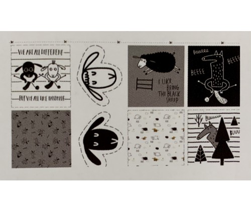 Ovejas y lobos haciendo media "The black sheep"