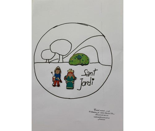 Bastidor Sant Jordi (botons pintats)